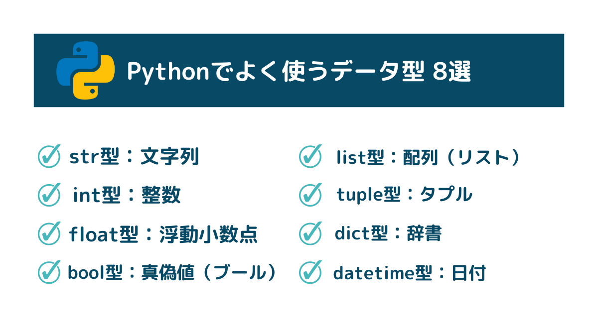 【絶対わかる】第4回 データ型【Python入門コース】 | くまねこPython塾